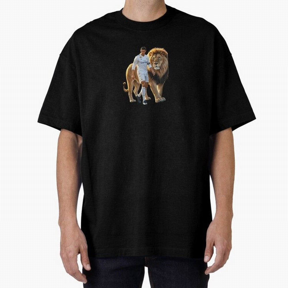 Christiano Ronaldo lion Oversized T-Shirt Feel the Roar of the FIFA World Cup 2026 Journey through Messi, Neymar and Mbappe Highlights, France Pride, Soccer Culture, Superstar Moments, National Team Dreams and Competitive Fire; Great for Supporters