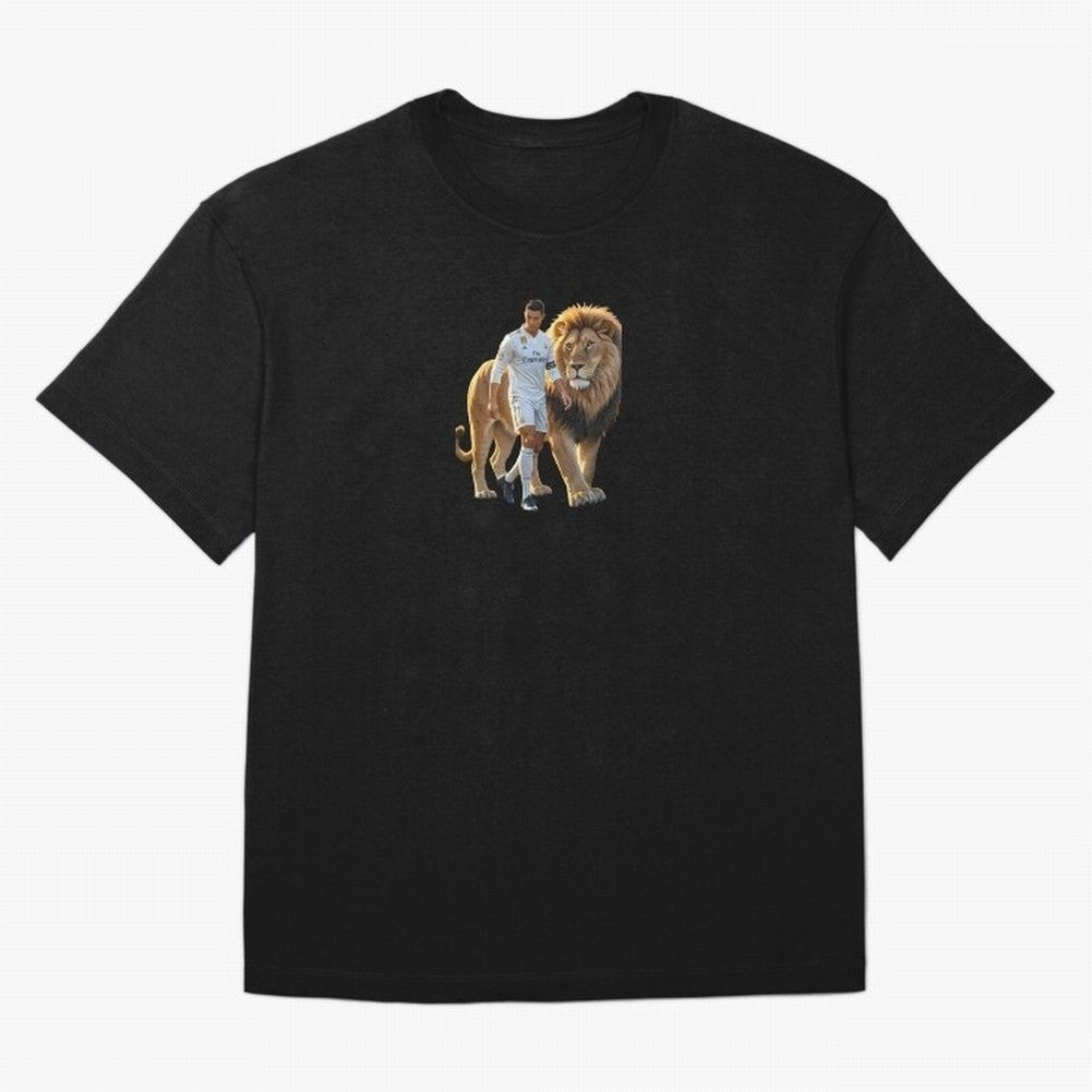 Christiano Ronaldo lion Oversized T-Shirt Feel the Roar of the FIFA World Cup 2026 Journey through Messi, Neymar and Mbappe Highlights, France Pride, Soccer Culture, Superstar Moments, National Team Dreams and Competitive Fire; Great for Supporters