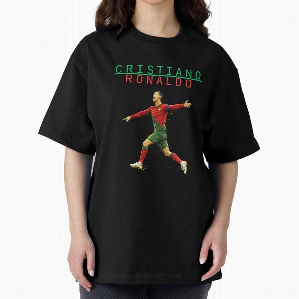 Ronaldo Oversized T-Shirt Capture Stadium Memories from the FIFA World Cup 2026 Journey through Messi and Cristiano Ronaldo Highlights, France Pride, Match Day Excitement, Supporter Culture, Golden Goals and Global Football Passion; Ideal for