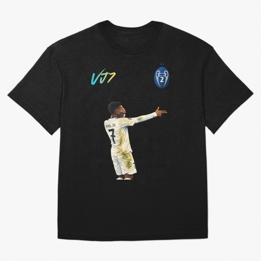 Vini Jr Oversized T-Shirt Feel International Energy from Global Football Passion for FIFA World Cup 2026, Connected to CR7, Argentina, France and Brazil, Classic Soccer Heritage, Championship Pressure, Fan Loyalty and International Pride; Created