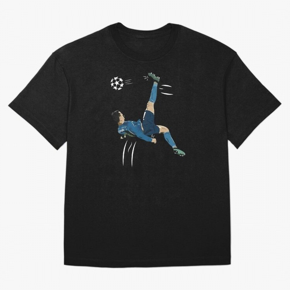 Cristiano Ronaldo Bicycle Kick Oversized T-Shirt Remember Iconic Moments from FIFA World Cup 2026 USA Canada Mexico for Fans of Haaland and Mbappe and Argentina, France and Brazil, Bringing Tournament Hype, Historic Matchups, Family Viewing Parties