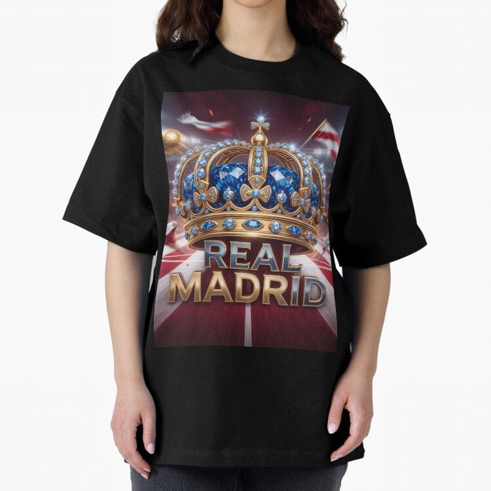 The Diamond of Real Madrid Oversized T-Shirt Elevate the FIFA World Cup 2026 Journey through Mbappe and Neymar Highlights, England Pride, Global Supporter Spirit, Legendary Goals, National Colors and Tournament Celebration; Perfect for People Who