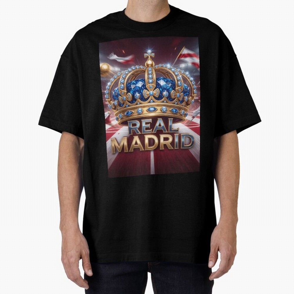 The Diamond of Real Madrid Oversized T-Shirt Elevate the FIFA World Cup 2026 Journey through Mbappe and Neymar Highlights, England Pride, Global Supporter Spirit, Legendary Goals, National Colors and Tournament Celebration; Perfect for People Who