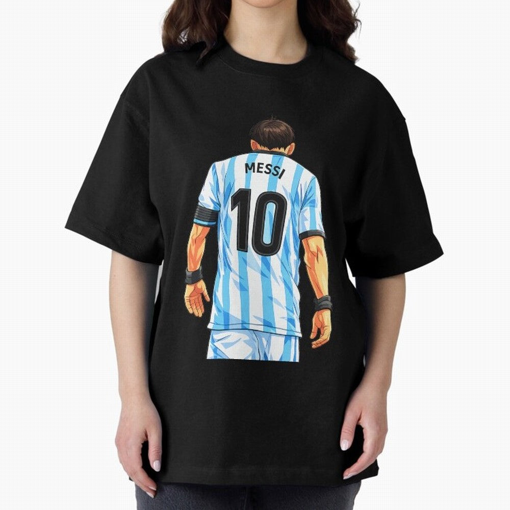 Messi Argentina 10 Oversized T-Shirt Support Iconic Players in Match Day Hype around FIFA World Cup 2026, Mbappe and Neymar, France, Goal Celebration Energy, Supporter Heritage, Football Icons and Worldwide Tournament Joy; Built for Supporters