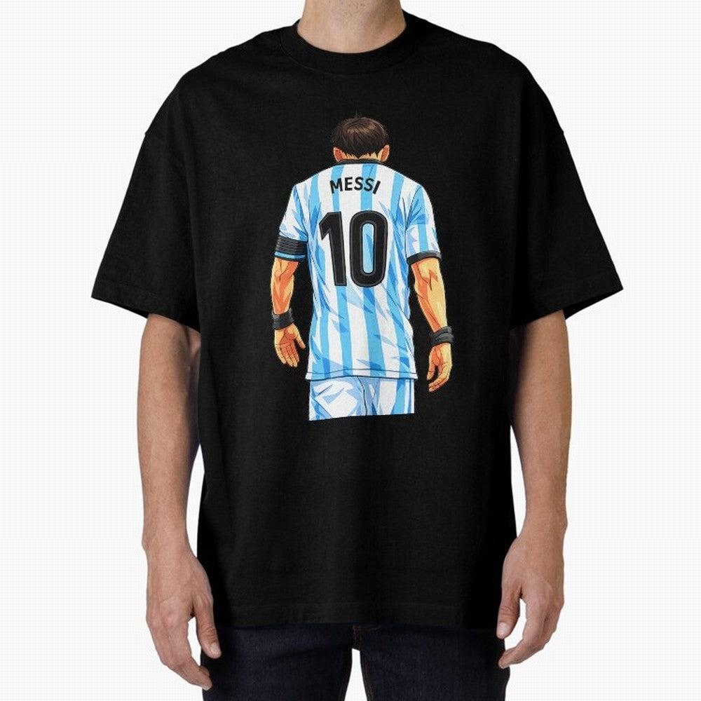 Messi Argentina 10 Oversized T-Shirt Support Iconic Players in Match Day Hype around FIFA World Cup 2026, Mbappe and Neymar, France, Goal Celebration Energy, Supporter Heritage, Football Icons and Worldwide Tournament Joy; Built for Supporters