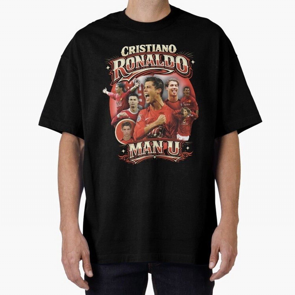 Cristiano Ronaldo Manchester United Oversized T-Shirt Stand Proud for FIFA World Cup 2026 USA Canada Mexico for Fans of Neymar, Haaland and Cristiano Ronaldo and Germany, Bringing Game Day Rituals, Football Legends, Country Pride and the Road to