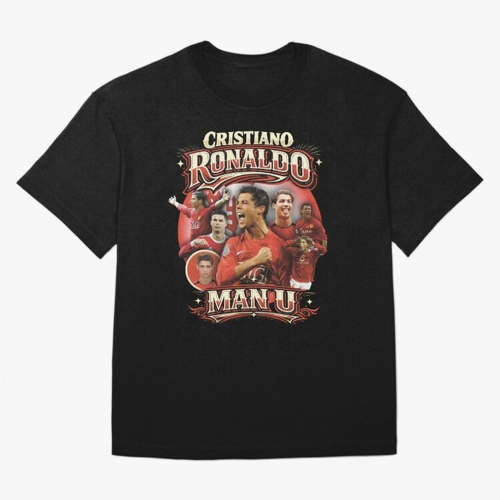 Cristiano Ronaldo Manchester United Oversized T-Shirt Stand Proud for FIFA World Cup 2026 USA Canada Mexico for Fans of Neymar, Haaland and Cristiano Ronaldo and Germany, Bringing Game Day Rituals, Football Legends, Country Pride and the Road to