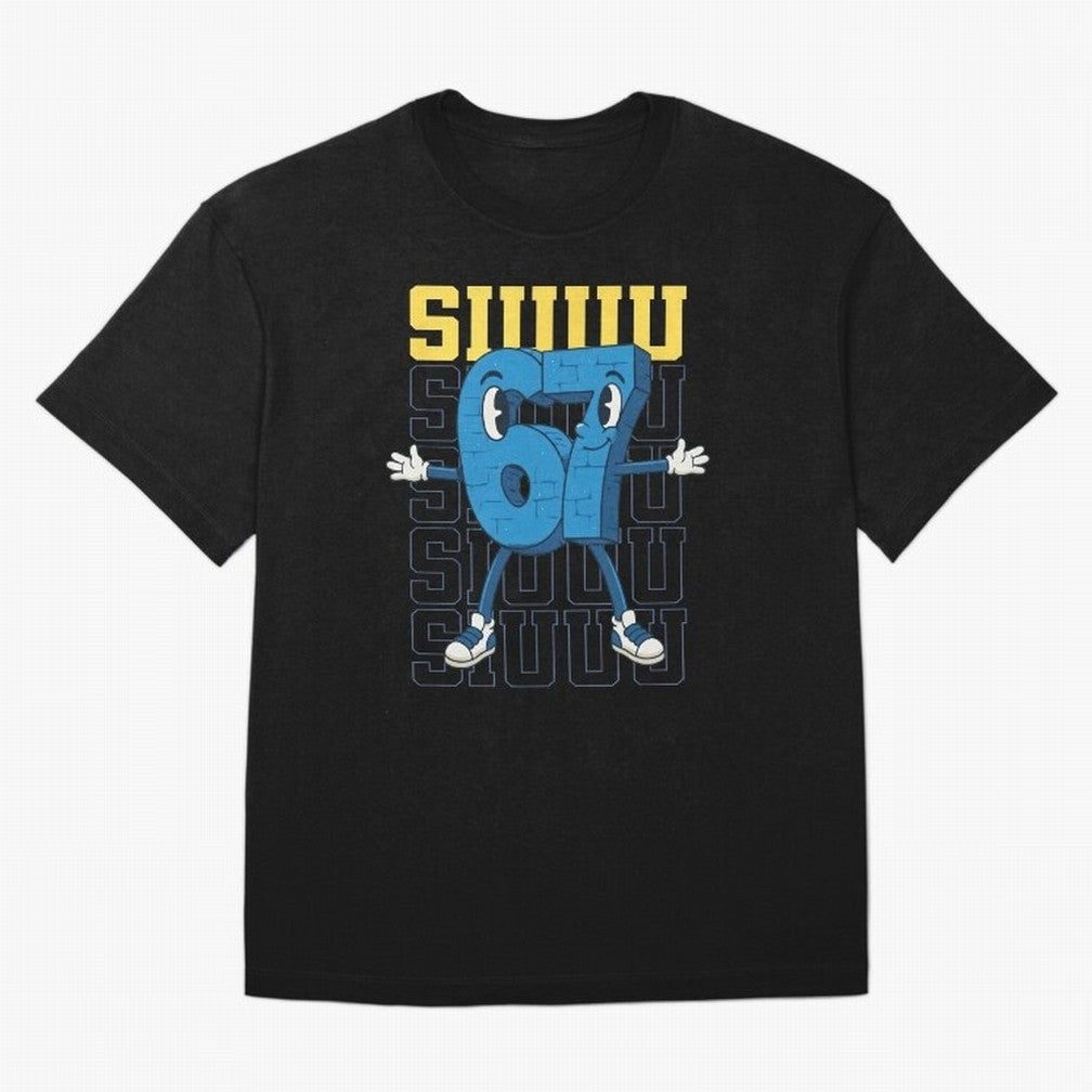 Funny Siuuu 67 Six Seven Soccer Shirt Oversized T-Shirt Back Your Heroes with Global Football Passion for FIFA World Cup 2026 USA Canada Mexico, Driven by Messi, CR7 and Mbappe, Netherlands, Champion Mindset, Group Stage Buzz, Knockout Tension and
