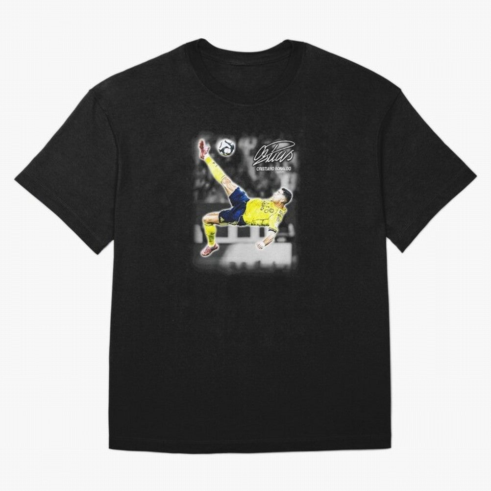 Cristiano Ronaldo Bicycle Kick Oversized T-Shirt Bring World Football Passion into FIFA World Cup 2026 Group Stage Filled with Haaland and Mbappe, Argentina and Brazil Energy, Worldwide Fan Energy, Dramatic Goals, Stadium Lights and Championship