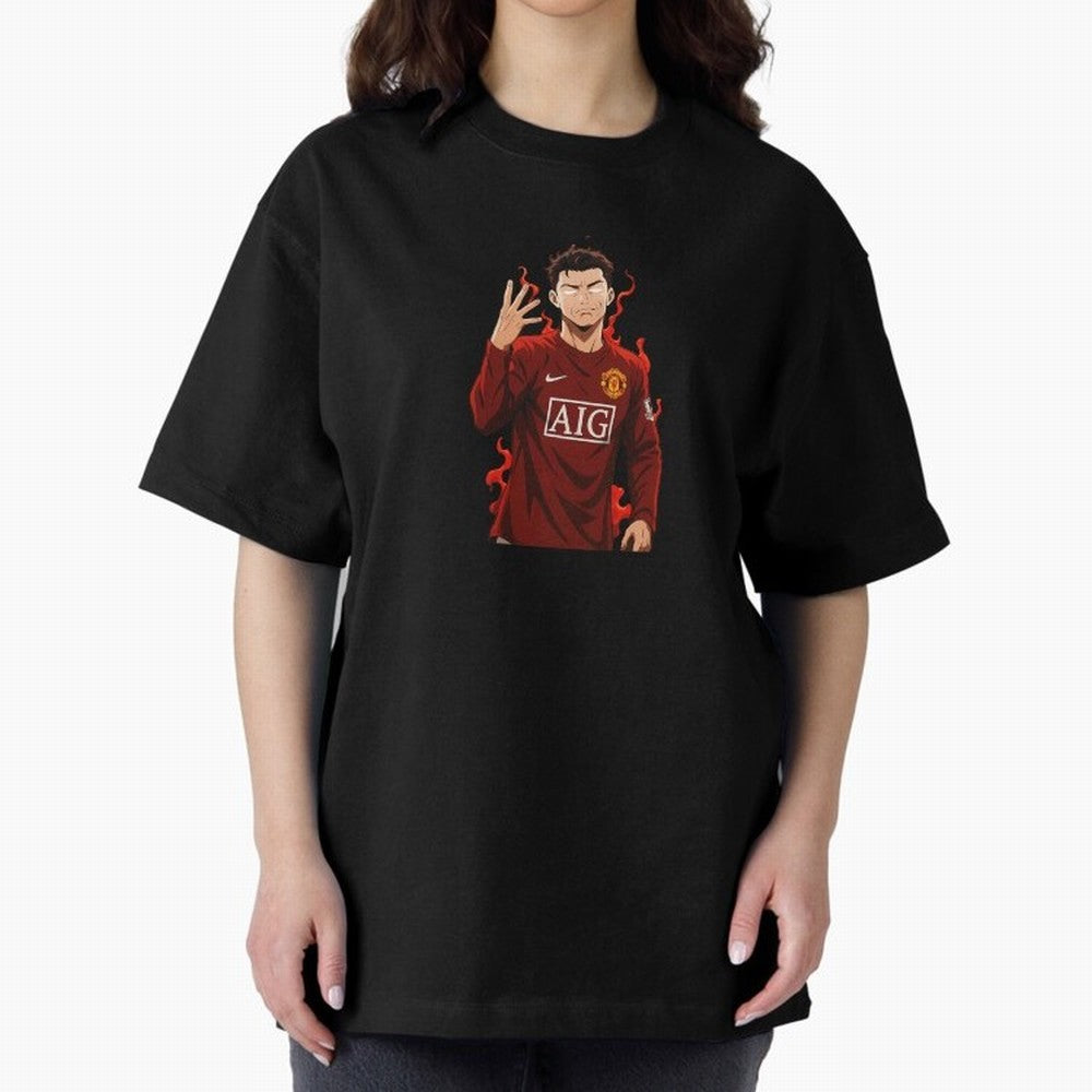 Cristiano Ronaldo Anime Art Blue Lock Inspired Football Legend Oversized T-Shirt Represent the Passion of FIFA World Cup 2026 Group Stage Built around CR7 and Messi, Netherlands Energy, Football History, Final Match Energy, Crowd Noise and Once in