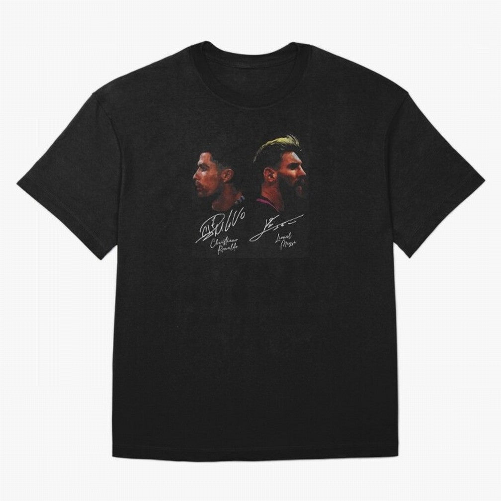 Cristiano Ronaldo & Lionel Messi Signature Oversized T-Shirt Discover Match Day Hype around FIFA World Cup 2026, Cristiano Ronaldo, Haaland and CR7, Brazil, Vintage Soccer Flavor, Modern Football Stars, National Flags and Final Night Emotion; Ideal