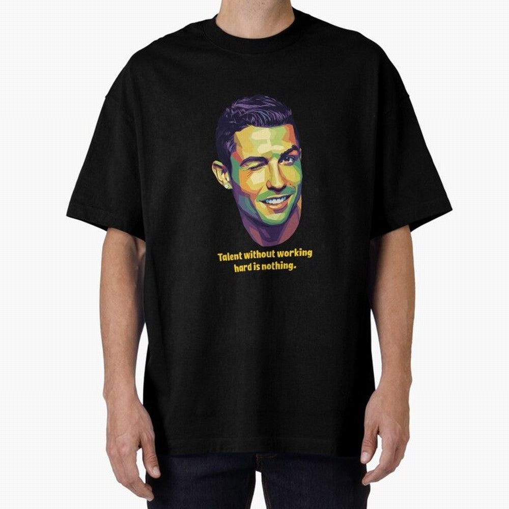 Cristiano Ronaldo Quotes Oversized T-Shirt Join FIFA World Cup 2026 USA Canada Mexico with Cristiano Ronaldo, Haaland and CR7, Brazil Energy, Classic Soccer Heritage, Championship Pressure, Fan Loyalty and International Pride; Great for Supporters