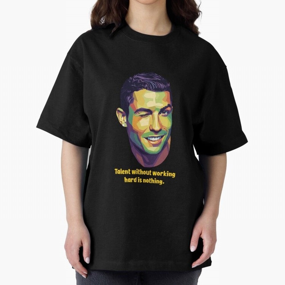 Cristiano Ronaldo Quotes Oversized T-Shirt Join FIFA World Cup 2026 USA Canada Mexico with Cristiano Ronaldo, Haaland and CR7, Brazil Energy, Classic Soccer Heritage, Championship Pressure, Fan Loyalty and International Pride; Great for Supporters