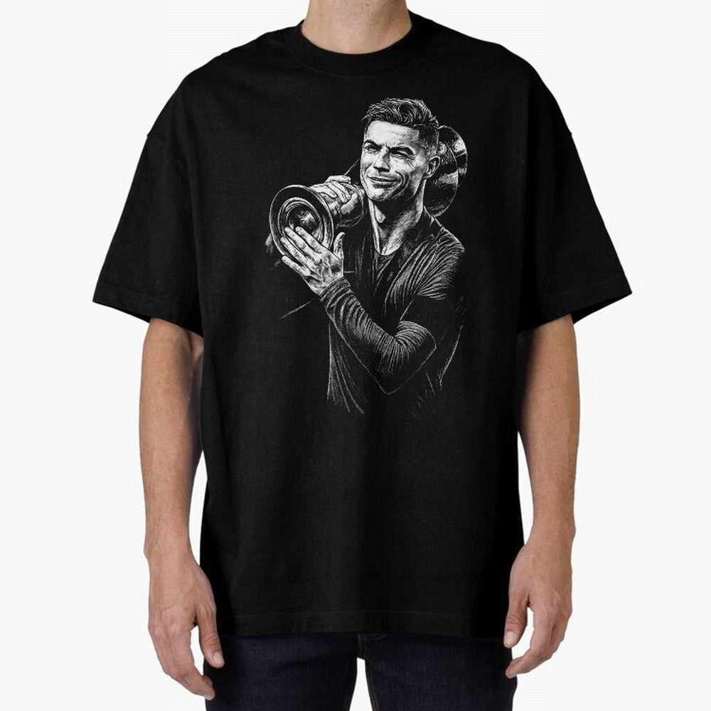 Cristiano Ronaldo Nations League Cup Oversized T-Shirt Show Up for the Glory of FIFA World Cup 2026 for Fans of Messi and England, Bringing Stadium Chants, National Pride, Trophy Dreams and Unforgettable Football Memories; Perfect for Fans,