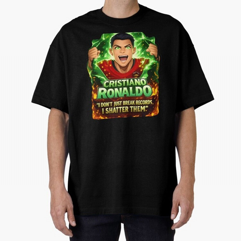 Cristiano Ronaldo Power Art Poster ¨C Legendary Football Motivation Design Oversized T-Shirt Show Love for Legendary Goals in FIFA World Cup 2026 USA Canada Mexico Spirit, with Argentina, Messi, Stadium Chants, National Pride, Trophy Dreams and