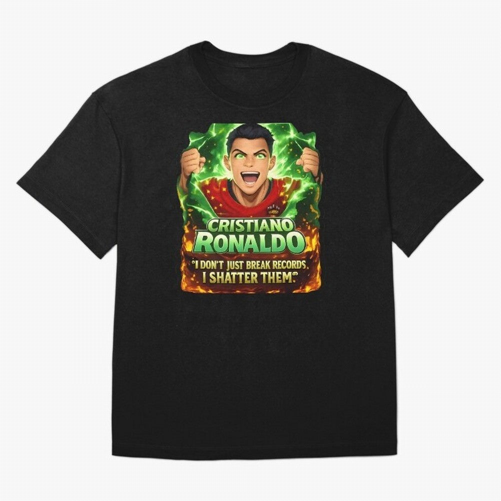 Cristiano Ronaldo Power Art Poster ¨C Legendary Football Motivation Design Oversized T-Shirt Show Love for Legendary Goals in FIFA World Cup 2026 USA Canada Mexico Spirit, with Argentina, Messi, Stadium Chants, National Pride, Trophy Dreams and