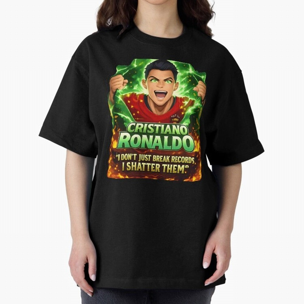Cristiano Ronaldo Power Art Poster ¨C Legendary Football Motivation Design Oversized T-Shirt Show Love for Legendary Goals in FIFA World Cup 2026 USA Canada Mexico Spirit, with Argentina, Messi, Stadium Chants, National Pride, Trophy Dreams and