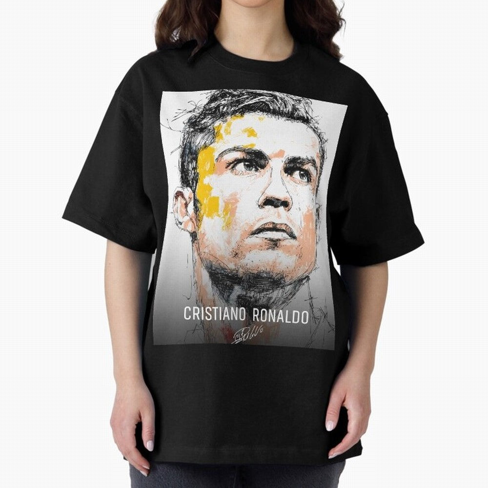 Cristiano Ronaldo Cr7 Football Soccer Player Icon Legend Power Oversized T-Shirt Support Your Favorite Stars during FIFA World Cup 2026 USA Canada Mexico Highlighting Haaland, England and Germany Energy, Classic Soccer Heritage, Championship