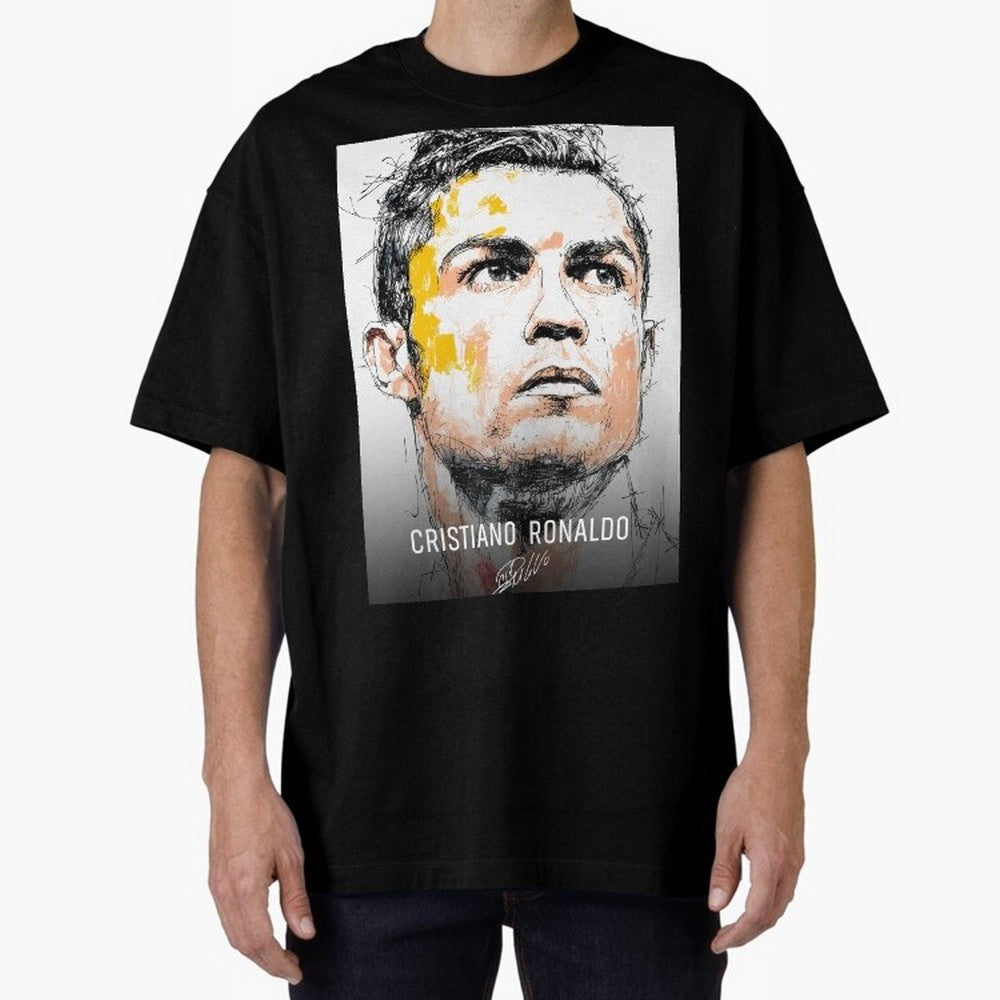 Cristiano Ronaldo Cr7 Football Soccer Player Icon Legend Power Oversized T-Shirt Support Your Favorite Stars during FIFA World Cup 2026 USA Canada Mexico Highlighting Haaland, England and Germany Energy, Classic Soccer Heritage, Championship
