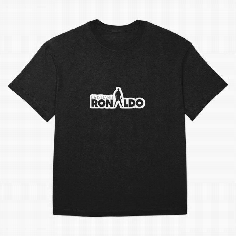 Cristiano Ronaldo Silhouette Typography Design Oversized T-Shirt Embrace FIFA World Cup 2026 Spirit, Built around France, Messi, Vintage Soccer Flavor, Modern Football Stars, National Flags and Final Night Emotion; Perfect for Supporters Who Want