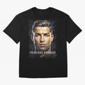 Cristiano Ronaldo Geometric Low Poly Soccer Legend Oversized T-Shirt Upgrade FIFA World Cup 2026 USA Canada Mexico Spirit, Capturing Argentina, France and Brazil, Messi, Neymar and Mbappe, Worldwide Fan Energy, Dramatic Goals, Stadium Lights and