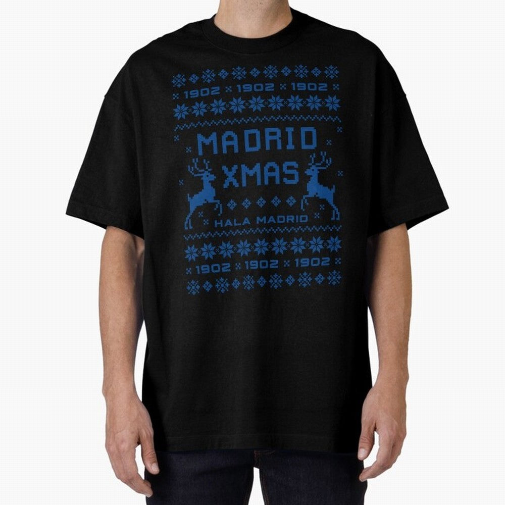 Real Madrid Christmas Oversized T-Shirt Capture Stadium Memories from the FIFA World Cup 2026 USA Canada Mexico Journey through Haaland and Mbappe Highlights, Germany Pride, Football Passion, Legendary Performances, Festival Vibes and Supporter