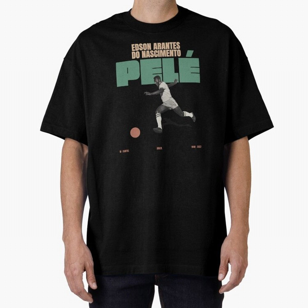 Pele Minimalist Oversized T-Shirt Represent Football Lovers during the FIFA World Cup 2026 Journey through Messi, CR7 and Mbappe Highlights, England and Germany Pride, Global Supporter Spirit, Legendary Goals, National Colors and Tournament