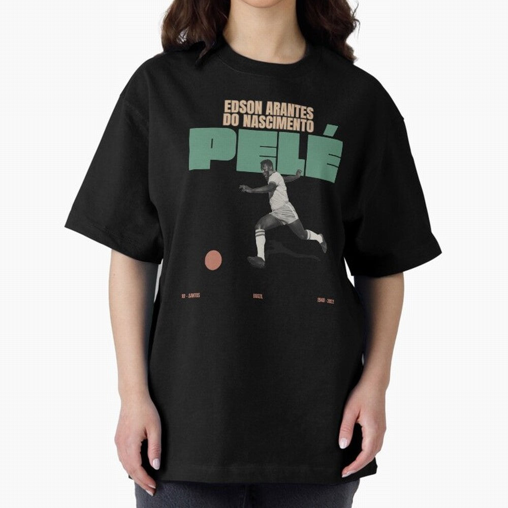 Pele Minimalist Oversized T-Shirt Represent Football Lovers during the FIFA World Cup 2026 Journey through Messi, CR7 and Mbappe Highlights, England and Germany Pride, Global Supporter Spirit, Legendary Goals, National Colors and Tournament