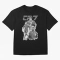 CR7 Cristiano Ronaldo illustration ink black white watercolour Oversized T-Shirt Cheer for Global Football Passion for FIFA World Cup 2026 USA Canada Mexico, Centered on Messi, Neymar and Mbappe, Brazil, Portugal and Argentina, Retro Football