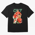 CR7 Cristiano Ronaldo illustration watercolour Oversized T-Shirt Celebrate Every Goal in Match Day Hype around FIFA World Cup 2026 USA Canada Mexico, Messi, Neymar and Mbappe, Spain and Netherlands, Supporter Pride, Iconic Celebrations, Legendary
