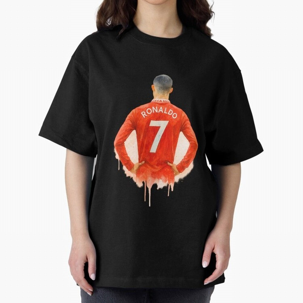 CR7 Cristiano Ronaldo potrait art a powerful moment artwork Oversized T-Shirt Experience the Global Stage of FIFA World Cup 2026 USA Canada Mexico Featuring Haaland and Mbappe, Argentina and Brazil Energy, Championship Spirit, Famous Goals, Roaring