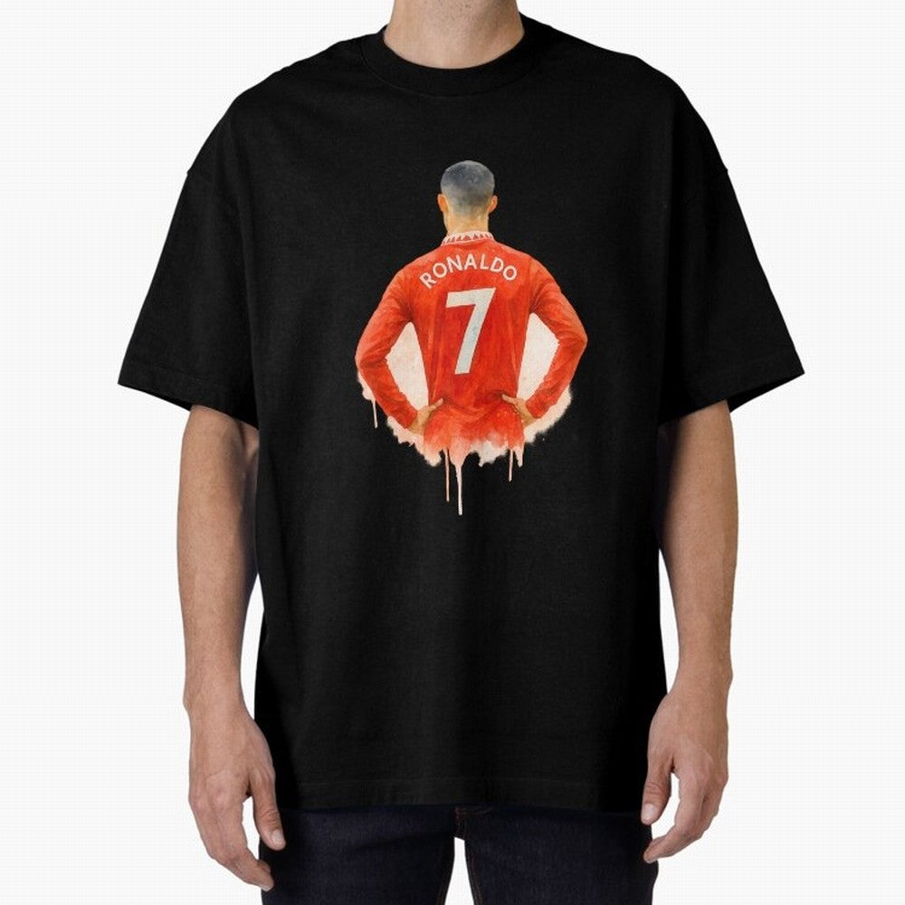 CR7 Cristiano Ronaldo potrait art a powerful moment artwork Oversized T-Shirt Experience the Global Stage of FIFA World Cup 2026 USA Canada Mexico Featuring Haaland and Mbappe, Argentina and Brazil Energy, Championship Spirit, Famous Goals, Roaring
