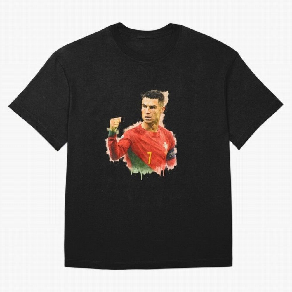CR7 Cristiano Ronaldo potrait a powerful moment artwork Oversized T-Shirt Stand Proud for Global Football Passion for FIFA World Cup 2026 USA Canada Mexico, Featuring Mbappe and Neymar, Spain, Tournament Hype, Historic Matchups, Family Viewing