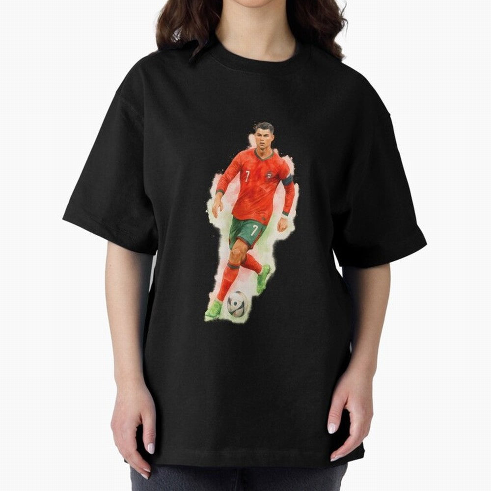 CR7 Cristiano Ronaldo a powerful moment artwork Oversized T-Shirt Keep Football History Alive during FIFA World Cup 2026 Group Stage for Fans of Cristiano Ronaldo and France, Bringing Stadium Chants, National Pride, Trophy Dreams and Unforgettable