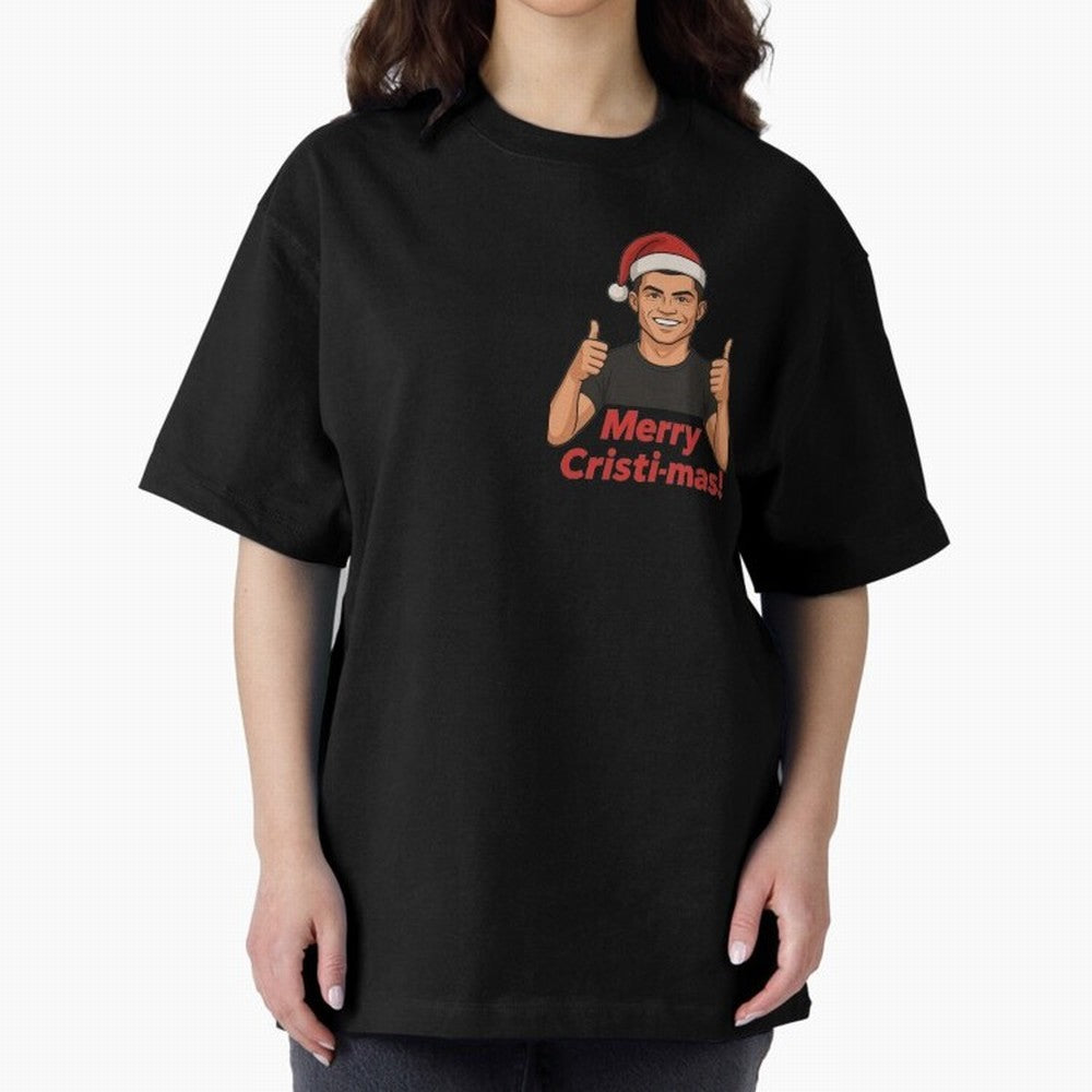 Merry Cristi-mas! CR7 Xmas holiday cheer Oversized T-Shirt Make Game Day About FIFA World Cup 2026 Group Stage Connected to CR7 and Messi, Spain and Netherlands Energy, Football Passion, Legendary Performances, Festival Vibes and Supporter