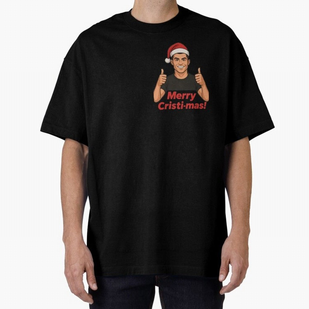 Merry Cristi-mas! CR7 Xmas holiday cheer Oversized T-Shirt Make Game Day About FIFA World Cup 2026 Group Stage Connected to CR7 and Messi, Spain and Netherlands Energy, Football Passion, Legendary Performances, Festival Vibes and Supporter