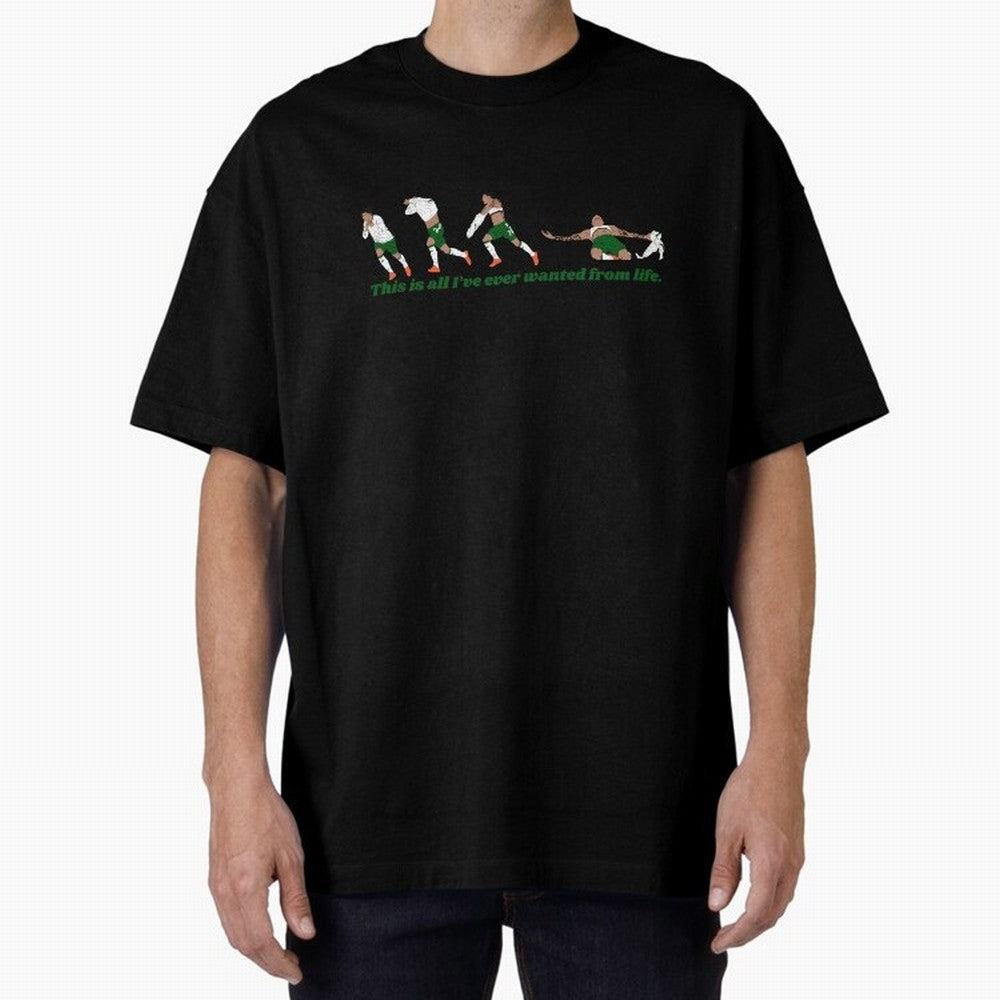 Troy Parrott Ireland Hat Trick Goal Celebration Minimalist Oversized T-Shirt Celebrate the Road through Match Day Hype around FIFA World Cup 2026 USA Canada Mexico, Haaland and Mbappe, France, Vintage Soccer Flavor, Modern Football Stars, National