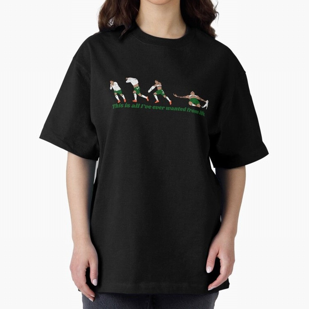 Troy Parrott Ireland Hat Trick Goal Celebration Minimalist Oversized T-Shirt Celebrate the Road through Match Day Hype around FIFA World Cup 2026 USA Canada Mexico, Haaland and Mbappe, France, Vintage Soccer Flavor, Modern Football Stars, National