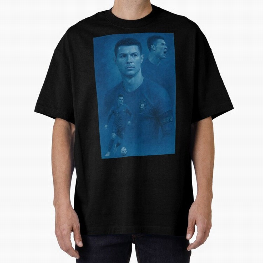 Blue Soccer Oversized T-Shirt Bring Match Day Fire to Match Day Hype around FIFA World Cup 2026 USA Canada Mexico, Cristiano Ronaldo, Haaland and CR7, Brazil, Football Passion, Legendary Performances, Festival Vibes and Supporter Community; Great