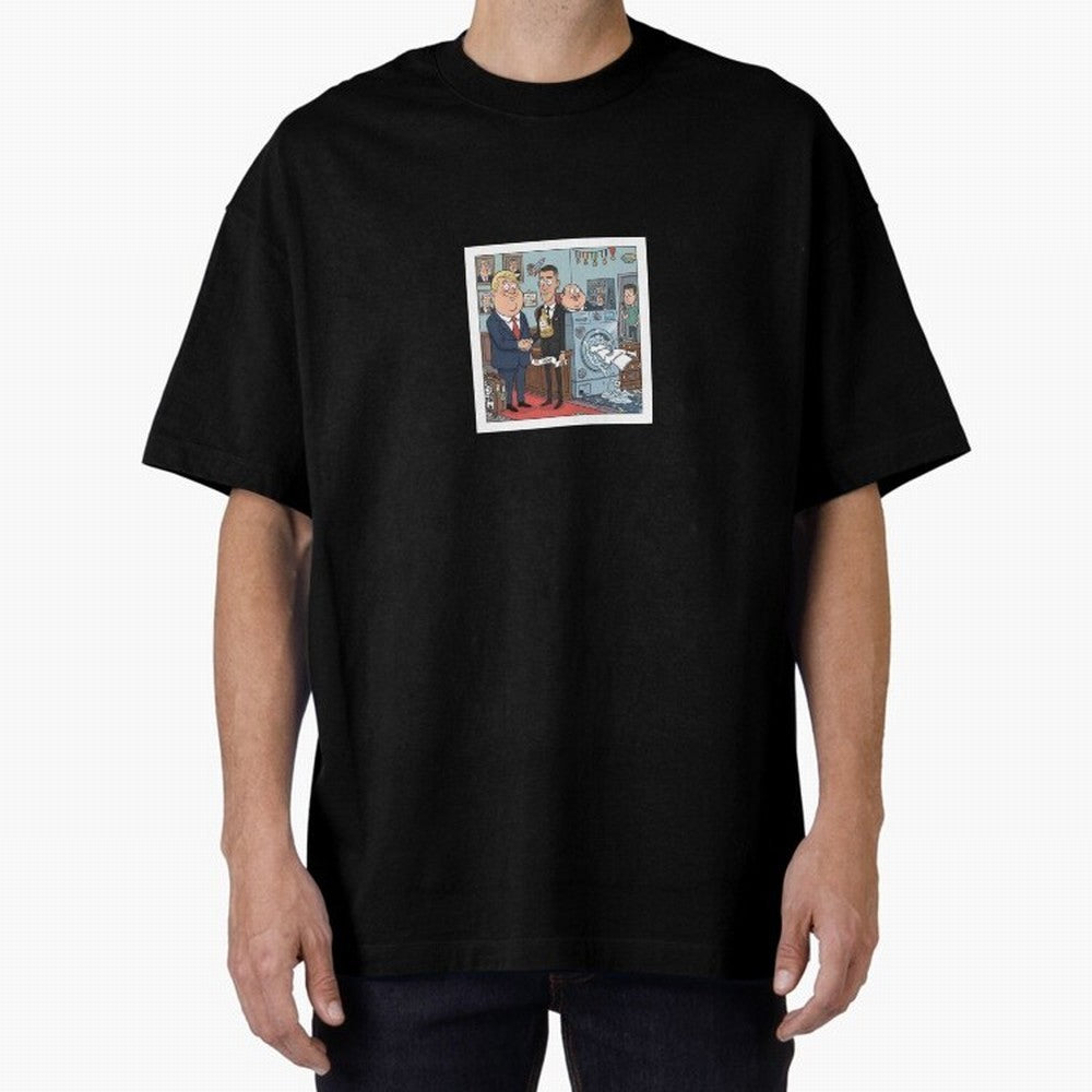 Ronaldo at White House Dinner Oversized T-Shirt Mark Global Football Passion for FIFA World Cup 2026 USA Canada Mexico, with Messi, Neymar and Mbappe, Brazil, Retro Football Energy, Iconic Rivalries, Trophy Chase Drama and Stadium Atmosphere;
