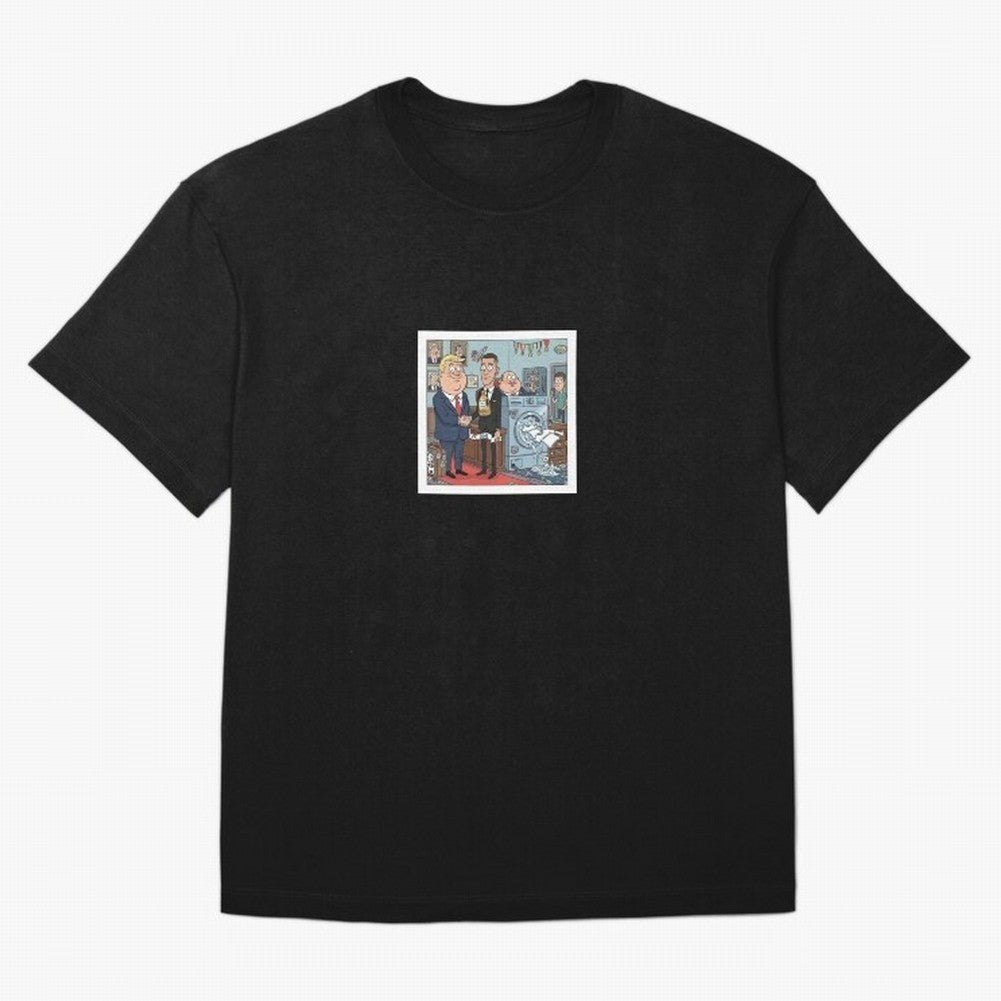 Ronaldo at White House Dinner Oversized T-Shirt Mark Global Football Passion for FIFA World Cup 2026 USA Canada Mexico, with Messi, Neymar and Mbappe, Brazil, Retro Football Energy, Iconic Rivalries, Trophy Chase Drama and Stadium Atmosphere;