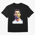 Cristiano Ronaldo Wpap Art Oversized T-Shirt Celebrate FIFA World Cup 2026 USA Canada Mexico for Fans of Messi and Cristiano Ronaldo and Argentina and Brazil, Bringing Football Passion, Legendary Performances, Festival Vibes and Supporter