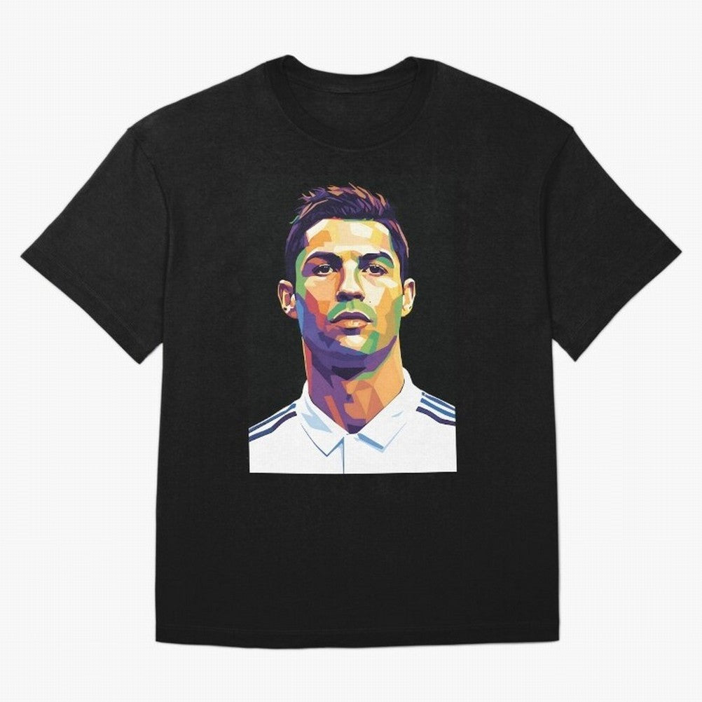 Cristiano Ronaldo Wpap Art Oversized T-Shirt Celebrate FIFA World Cup 2026 USA Canada Mexico for Fans of Messi and Cristiano Ronaldo and Argentina and Brazil, Bringing Football Passion, Legendary Performances, Festival Vibes and Supporter