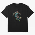 Cyberpunk Cristiano Ronaldo: Futuristic CR7 Kicking Glowing Soccer Ball Fan Art Oversized T-Shirt Make Game Day About the FIFA World Cup 2026 Journey through Haaland Highlights, Spain Pride, Stadium Chants, National Pride, Trophy Dreams and