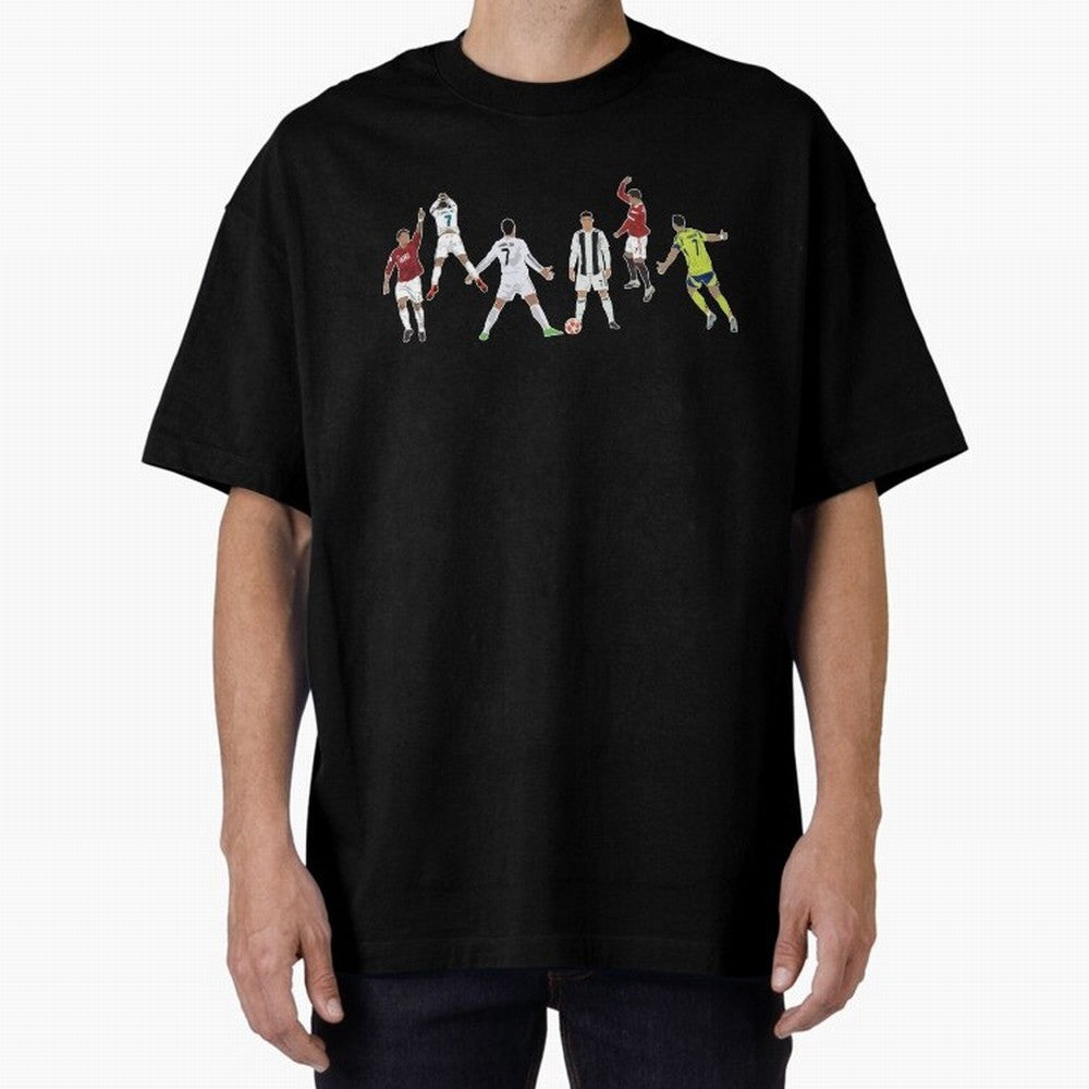 Ronaldo Forever Minimalist Career Goal Celebrations Oversized T-Shirt Stand Out with Spirit from FIFA World Cup 2026 Group Stage with Neymar, England and Germany Energy, Retro Football Energy, Iconic Rivalries, Trophy Chase Drama and Stadium
