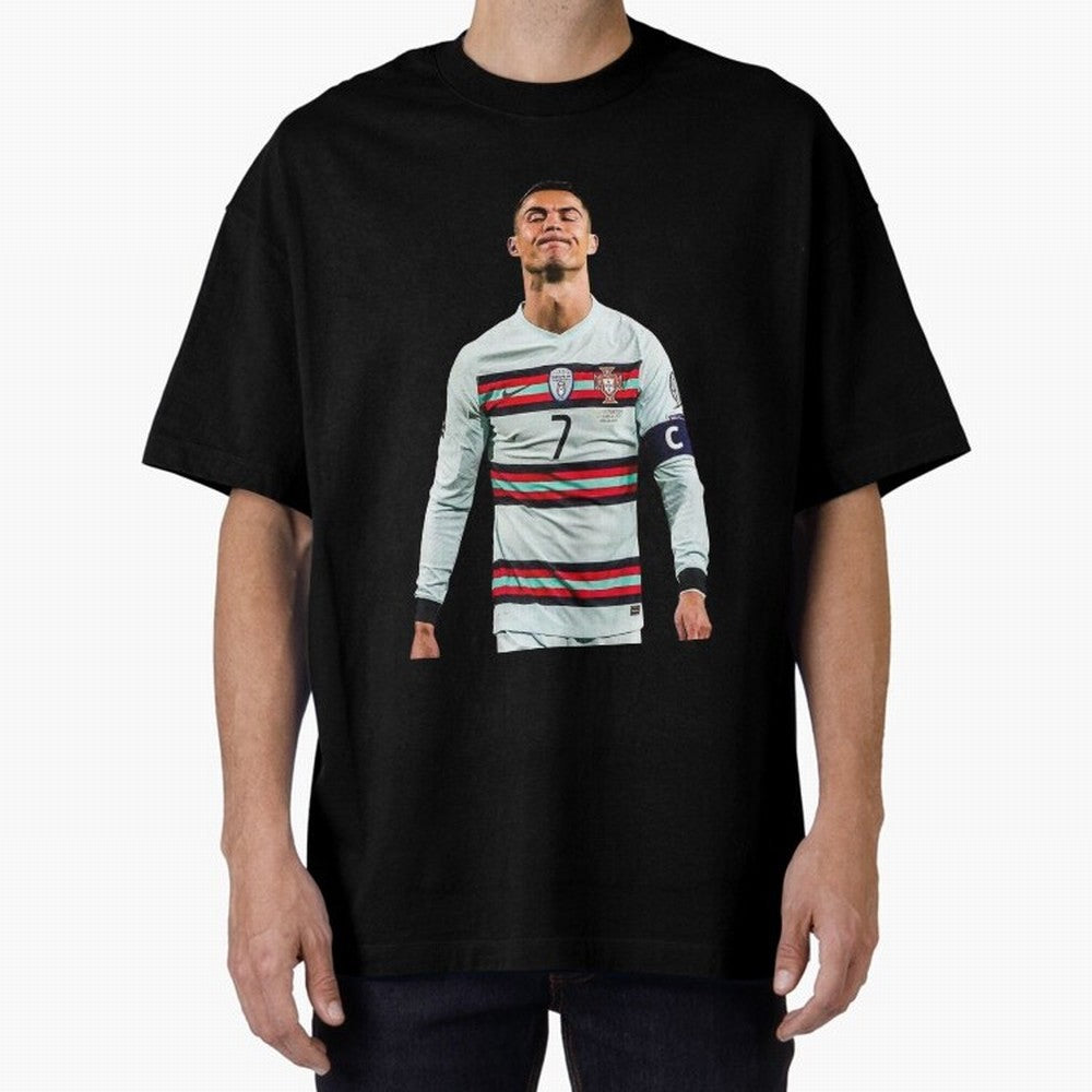 Cristiano Ronaldo Design Oversized T-Shirt Represent Football Lovers during FIFA World Cup 2026 USA Canada Mexico for Fans of Mbappe and Brazil, Bringing Supporter Pride, Iconic Celebrations, Legendary Names and Global Match Day Energy; Ideal for