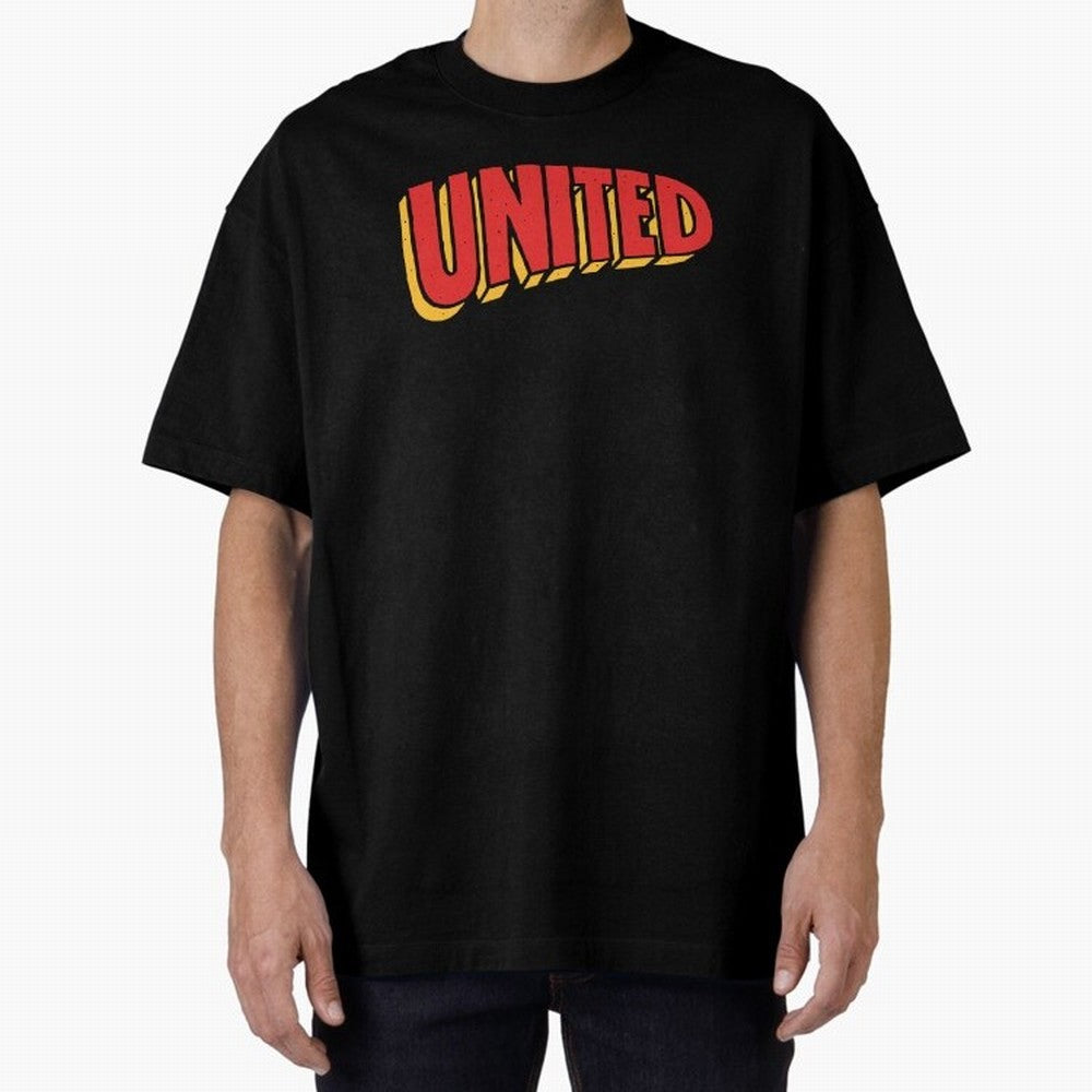 Manchester United Comic Style Oversized T-Shirt Show Your Tournament Heart for FIFA World Cup 2026 USA Canada Mexico Spirit, Highlighting Spain, Mbappe, Fan Favorite Moments, National Team Passion, Big Match Drama and Soccer History; Perfect for