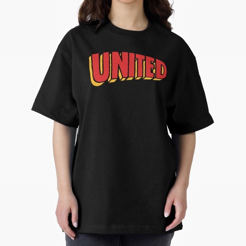 Manchester United Comic Style Oversized T-Shirt Show Your Tournament Heart for FIFA World Cup 2026 USA Canada Mexico Spirit, Highlighting Spain, Mbappe, Fan Favorite Moments, National Team Passion, Big Match Drama and Soccer History; Perfect for