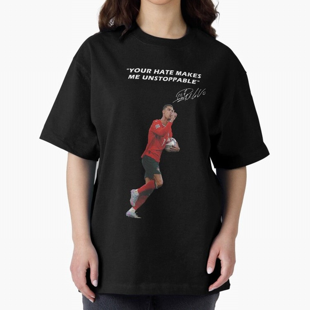 Cristiano Ronaldo Oversized T-Shirt Show Championship Spirit for Global Football Passion for FIFA World Cup 2026, Highlighting CR7, Germany, Football History, Final Match Energy, Crowd Noise and Once in a Lifetime Moments; Created for Match Day