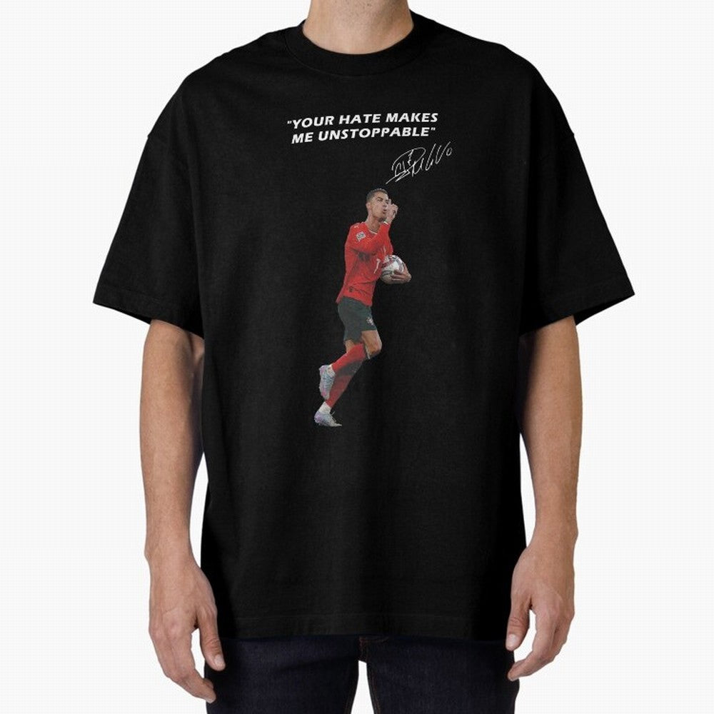 Cristiano Ronaldo Oversized T-Shirt Show Championship Spirit for Global Football Passion for FIFA World Cup 2026, Highlighting CR7, Germany, Football History, Final Match Energy, Crowd Noise and Once in a Lifetime Moments; Created for Match Day
